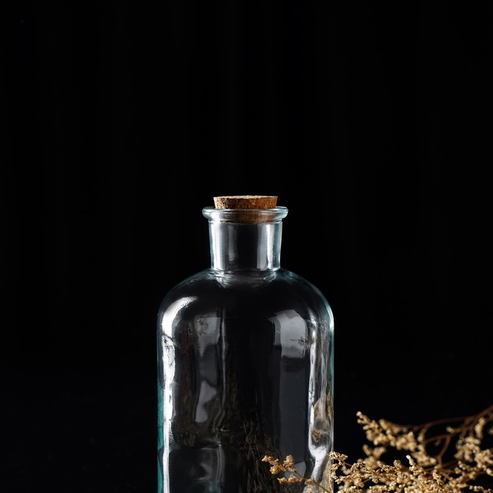 Бутылка стеклянная для соусов и масла с пробковой крышкой Доляна «Парфе», 1,1 л, 10×20,5 см - фото 1888171974