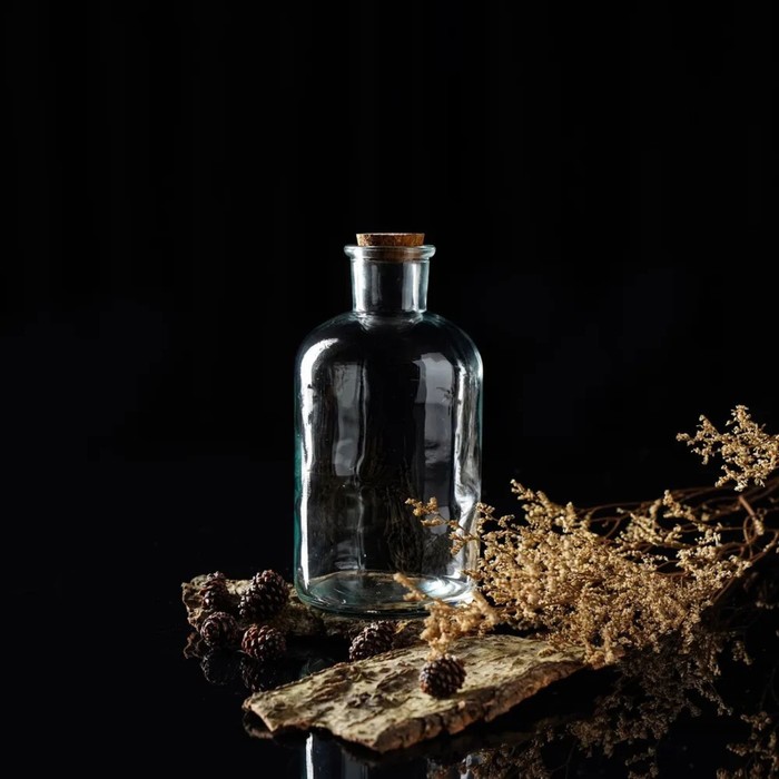 Бутылка стеклянная для соусов и масла с пробковой крышкой Доляна «Парфе», 550 мл, 8×17 см - фото 1888171985