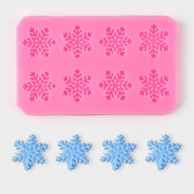 Силиконовый молд «Снегопад», 11×6,8×0,6 см, цвет розовый
