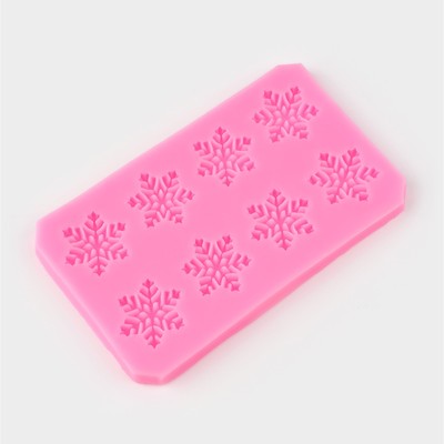 Молд для заливки новогодний «Снегопад», силикон, 11×6.8×0.6 см, розовый