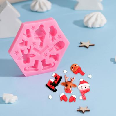 Молд для заливки «Новогодние забавы», силикон, 15 ячеек, 11.5×10×1.5 см, МИКС