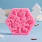 Молд для заливки «Новогодние забавы», силикон, 15 ячеек, 11.5×10×1.5 см, МИКС - Фото 2