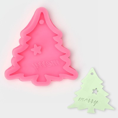 Молд «Рождественская ёлка», силикон, 10×9,5×1 см, цвет розовый