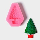 Силиконовый молд «Ёлки-иголки», 7×5,5×1,8 см, цвет розовый - Фото 1
