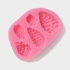 Силиконовый молд «Шишки», 10,2×7×1,6 см, цвет розовый - фото 4513102