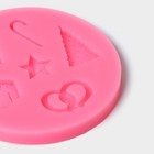 Молд для заливки «Праздничные атрибуты», силикон, 6 ячеек, d=10 см, розовый - Фото 3