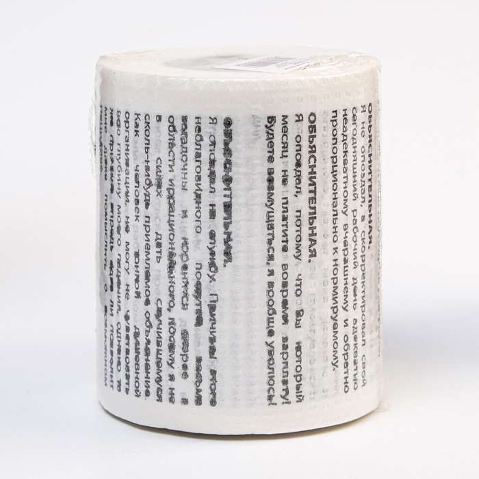Сувенирная туалетная бумага "Объяснительная",  9,5х10х9,5 см - Фото 1