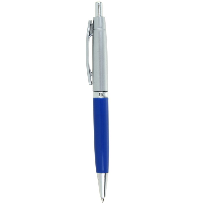 Ручка шариковая автоматическая "Лого. Прано" 0.5 мм, стержень синий, корпус синий + серебро - Фото 1