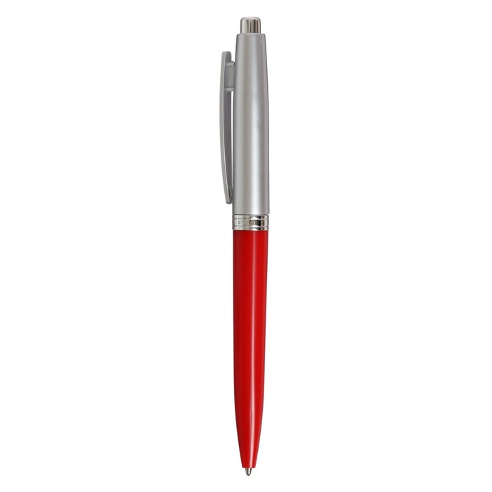 Ручка шариковая автоматическая "Лого. Прано" 0.5 мм, стержень синий, корпус красный + серебро - Фото 1