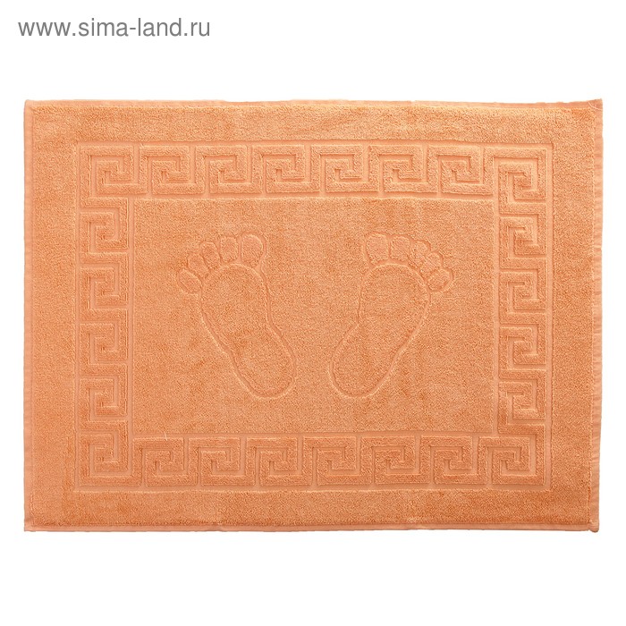 Коврик для ног махровый LiYA 50*70см, персиковый, 550 гр/м хл.100% - Фото 1