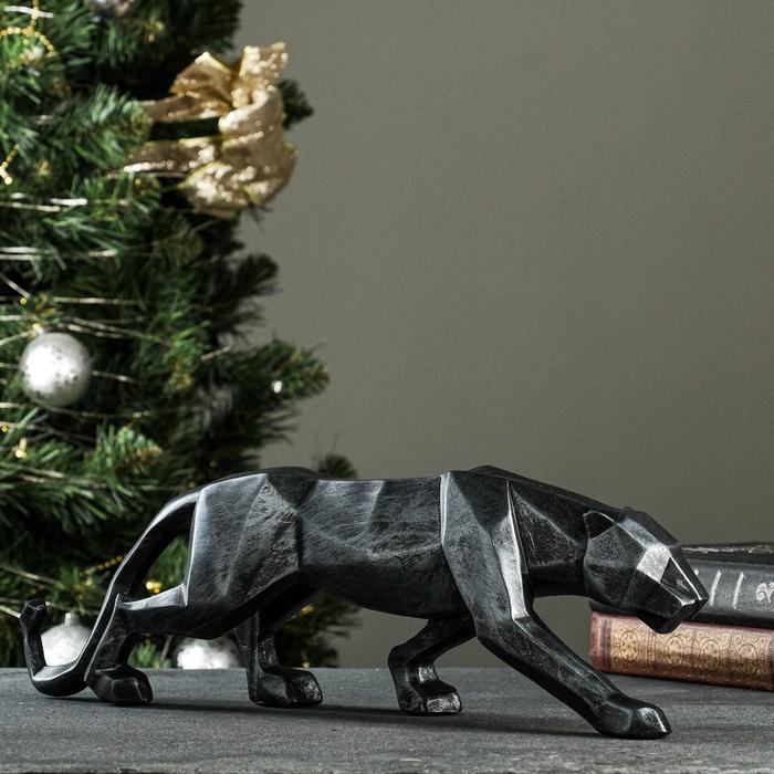 Фигура "Тигр полигональный" 43х14см черный графит - Фото 1