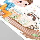 Наклейка пластик интерьерная цветная "Малыш играет на флейте зверям" 30х90 см набор 2 листа   702589 - фото 61879660