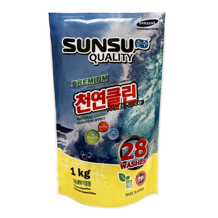 Стиральный порошок SUNSU-Q, концентрированный, для стирки цветного белья,1 кг - Фото 1