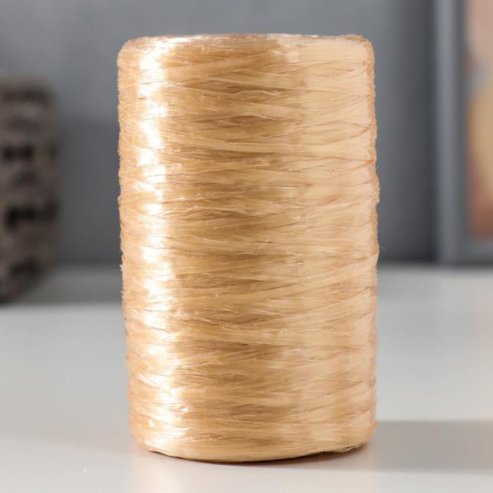 Пряжа "Для вязания мочалок" 100% полипропилен 400м/100±10 гр в форме цилиндра (золото) - Фото 1