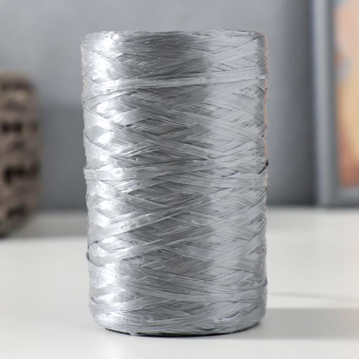 Пряжа "Для вязания мочалок" 100% полипропилен 400м/100±10 гр в форме цилиндра (серебро) - Фото 1