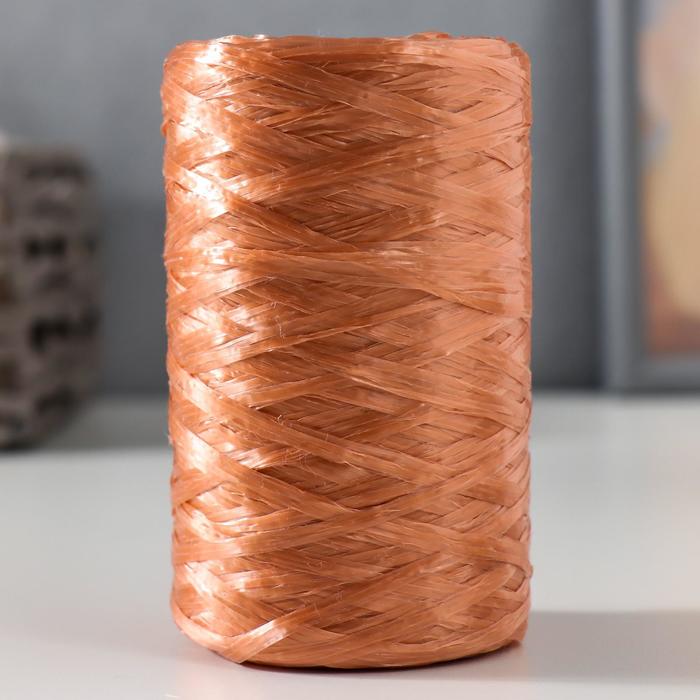 Пряжа "Для вязания мочалок" 100% полипропилен 400м/100±10 гр в форме цилиндра (бронза) - Фото 1