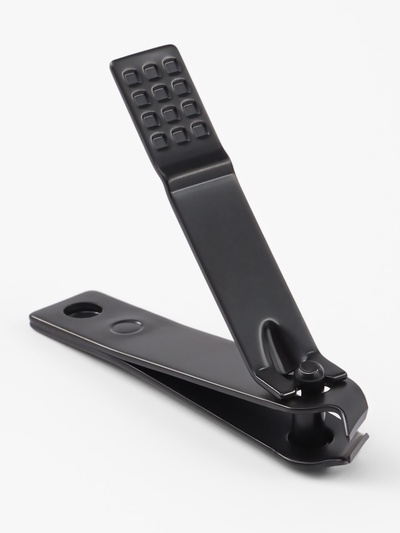 Кусачки книпсер маникюрные, скошенное лезвие, 6.2 см, чёрные