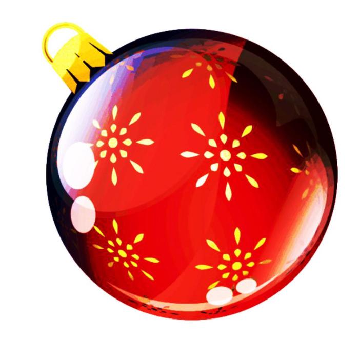 Наклейка автомобильная "Новогодний шар, вид 2", полимер, d=50 мм - Фото 1