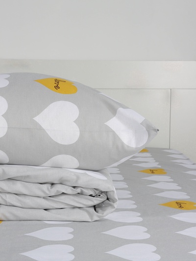 Постельное бельё евро «Этель» Heart, бязь