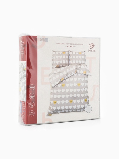 Постельное бельё евро «Этель» Heart, бязь