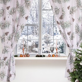 Комплект штор для кухни с подхватами Christmas tree 145х180см-2 шт., габардин