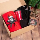 Набор подарочный «Крутого года» плед, перчатки, носки, термостакан - фото 321303106