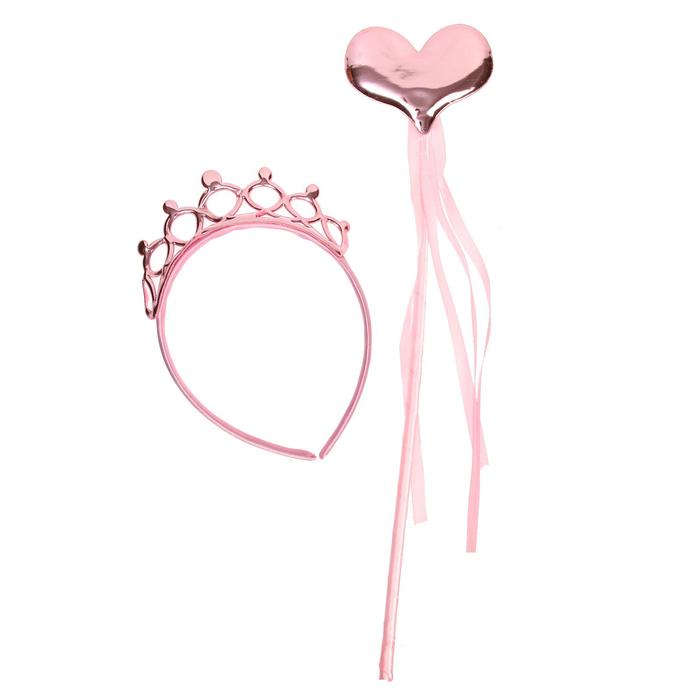 Карнавальный набор «Сердечко», 2 предмета: ободок, жезл - Фото 1