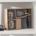 Набор аксессуаров для ванной комнаты «Нити», 4 предмета (мыльница, дозатор 400 мл, 2 стакана), цвет золотой - Фото 4