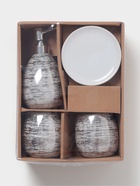 Набор аксессуаров для ванной комнаты «Нити», 4 предмета, мыльница, дозатор 400 мл, 2 стакана, серебряный - Фото 8