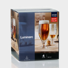 Пивные бокалы Luminarc «Время дегустаций. Пивной тюльпан», 620 мл, набор 4 шт., стекло, прозрачные - Фото 6