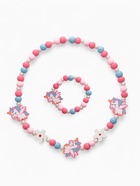 Набор детских украшений Выбражулька «Единорожки милые», 2 предмета: бусы, браслет, розовый - Фото 1