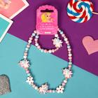 Набор детских украшений Выбражулька «Единорожки милые», 2 предмета: бусы, браслет, розовый - Фото 2