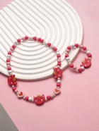 Набор детских украшений «Выбражулька. Кошечка в короне», 2 предмета: бусы, браслет, красно-розовый - Фото 2