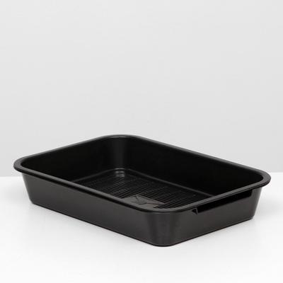 Лоток с сеткой №3, 36 х 26 х 6,5 см, чёрный