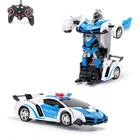 УЦЕНКА (помята упаковка) Робот радиоуправляемый «Полицейский», трансформируется, ездит, световые эффекты, трансформируется с пульта - Фото 1