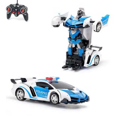 УЦЕНКА (помята упаковка) Робот радиоуправляемый «Полицейский», трансформируется, ездит, световые эффекты, трансформируется с пульта