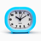 Часы - будильник настольные "Классика" на ножках, дискретный ход, 10 х 8.5 см, ААА, голубые - фото 321589263