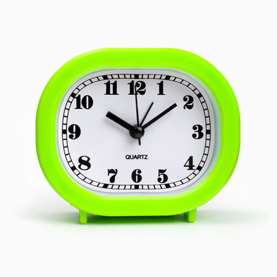 Часы - будильник настольные "Классика" на ножках, дискретный ход, 10 х 8.5 см, АА, зеленые