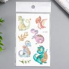 Татуировка на тело цветная "Динозавры" с золотом МИКС 12х7,5 см - фото 21370142