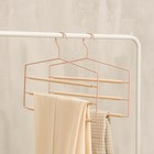 Плечики для брюк и юбок многоуровневые SAVANNA Wood, 3 перекладины, 37×32×1,1 см, цвет розовый - Фото 3