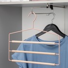 Плечики для брюк и юбок многоуровневые SAVANNA Wood, 3 перекладины, 37×32×1,1 см, цвет розовый - Фото 5