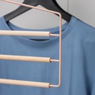 Плечики для брюк и юбок многоуровневые SAVANNA Wood, 3 перекладины, 37×32×1,1 см, цвет розовый - Фото 6