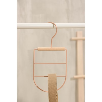 Вешалка для ремней и шарфов SAVANNA Wood, 11.3×24×1.1 см, многоуровневая, цвет розовый