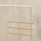 Плечики - вешалки многогуровневые для брюк и юбок SAVANNA «Wood», 3 перекладины, 37×32×1,1 см, цвет белый - Фото 1