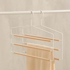 Плечики - вешалки многогуровневые для брюк и юбок SAVANNA «Wood», 3 перекладины, 37×32×1,1 см, цвет белый - Фото 2