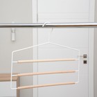 Плечики - вешалки многогуровневые для брюк и юбок SAVANNA «Wood», 3 перекладины, 37×32×1,1 см, цвет белый - Фото 5