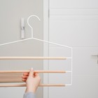 Плечики - вешалки многогуровневые для брюк и юбок SAVANNA «Wood», 3 перекладины, 37×32×1,1 см, цвет белый - Фото 8