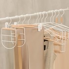 Плечики - вешалки многогуровневые для брюк и юбок SAVANNA «Wood», 3 перекладины, 37×32×1,1 см, цвет белый - Фото 9