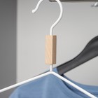 Плечики для одежды с усиленными плечиками SAVANNA Wood, 42×22×3,2 см, цвет белый - Фото 5