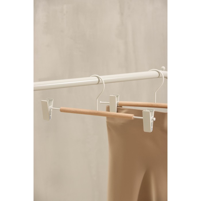 Плечики для брюк и юбок SAVANNA Wood, 28×11,5×2,8 см, цвет белый